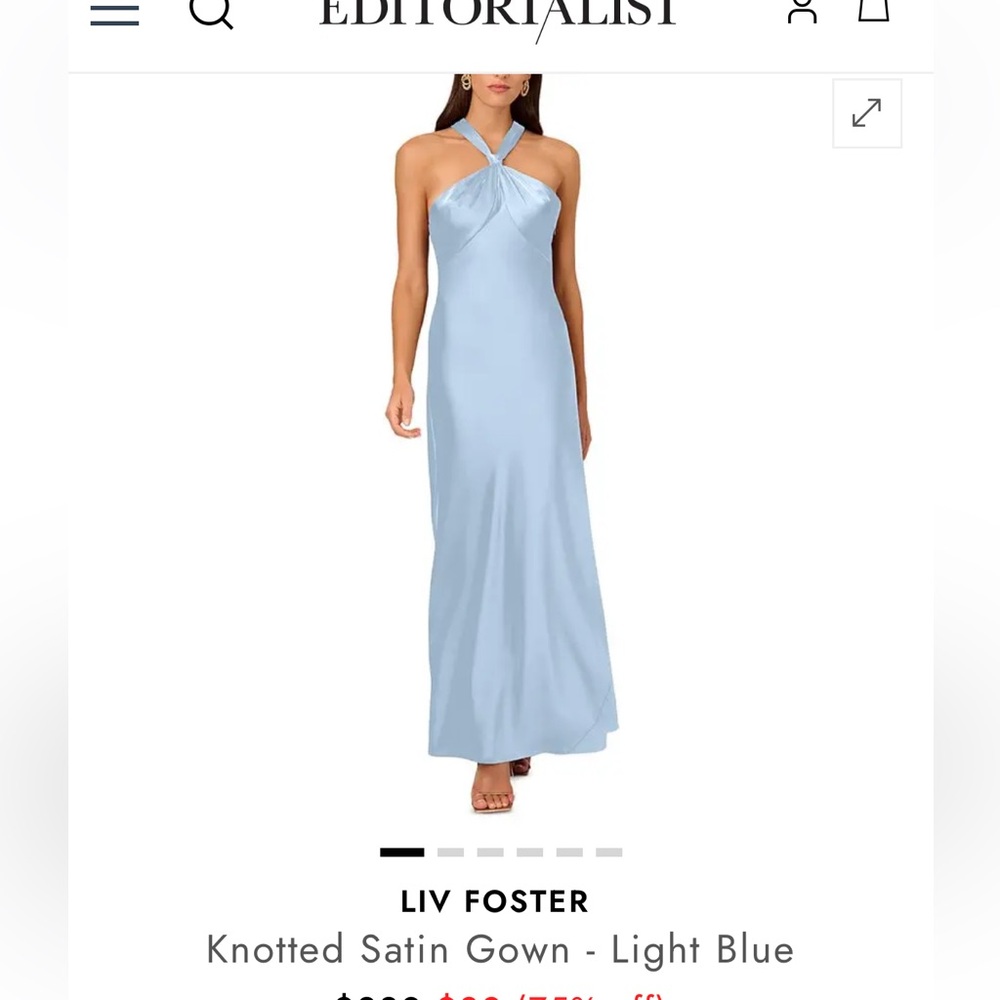 Blue bridesmaids dress- Liv Foster satin gown